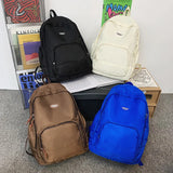 Nylon Women Backpack Fashion Female Nylon College Backpack Laptop Bag Solid Color School Bags Large Capacity Student Bookbags