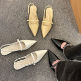 Summer Pointed Toe Women Sandals Fashion Street Style Shallow Flats Shoes Ladies Elegant Gladiator