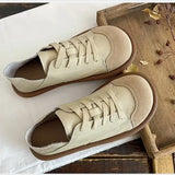 New Women's Shoes Spring Single Shoes Ugly Cute  Women's Small White Comfortable Big Head Shoes Pu Leather