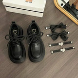 Womens Derby Shoes British Style Female Footwear All-Match Autumn Black Flats Loafers With Fur Leather Preppy Dress On Heels Win