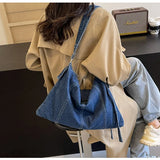 Denim Messenger Bag for Women Fashion Shoulder Bags Chic Hobo Bag Casual Crossbody Bag Outdoor Travel Tote Bag Women's Bag