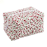 New Storage Organizer Floral Puffy Quilted Makeup Bag Flower Printed Cosmetic Pouch Large Travel Cosmetic Bag Makeup Accessory