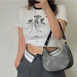 Fashion Design Women's Hobos Shoulder Bags Half Moon Ladies Underarm Bag Clutch Purse Handbags Female Crescent Messenger Bag