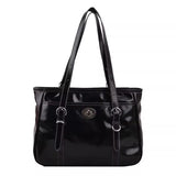 Large Capacity Black Tote Bag Women High Street Pu Leather Chic Casual Handbag Female Vintage Shoulder Bags Bolso Mujer