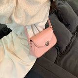 Love buckle Silver Crossbody Shoulder Bags for Women Y2K Small Purse PU Leather Luxury Brand Female Underarm Bag Handbags