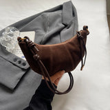 Small Suede Leather Shoulder Bags For Women Winter Y2K Korean Fashion Trend Crossbody Bag Lady Handbags And Purses