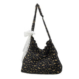 Nylon Flower Pattern Lace Decoration Women's Tote Bag  Best-selling Fashionable and Versatile Large Capacity Shoulder Bag