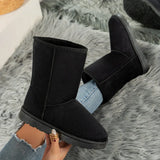 Women Shoes on Sale High Quality Winter Slip-on Mid-calf  Women Boots Fashion Solid Casual Snow Boots Large Size Platform Boots