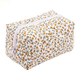 New Storage Organizer Floral Puffy Quilted Makeup Bag Flower Printed Cosmetic Pouch Large Travel Cosmetic Bag Makeup Accessory