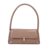 Solid Color PU Shoulder Bag New Exquisite Lock Buckle Simple Elegant Underarm Bag Fashionable Versatile Temperament Handbag