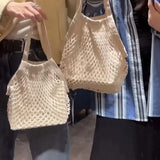 Cotton mesh bag storage bag,reusable shopping bag handbags summer vacation beach woven women's bag canvas tote bag bolsos sac