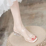 Woman Slippers Transparent Clear Slides Sexy Sandals Open Toe Shoes For Women Jelly Luxury Premium Low Price Trend 39