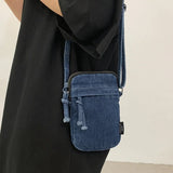 Sewing Thread Women's Shoulder Bag New Women's Crossbody Bag Mobile Phone Bag Hot Selling Design Mini Denim