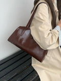 Vintage Boston Women's Underarm Bag Pu Leather Large Capacity Ladies Shoulder Bags Retro Female Commute Tote Handbags Purses