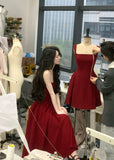 Even Party Red Dress Women Casual Elegant Clothing One Piece Dress Korea Fashioon Summer Sleeveless Strap Mini Dress Female