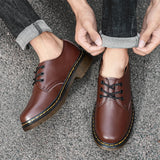 British Style Luxury Outdoor Brand Thick Bottom Oxford Shoes Lace Up Safety Shoes Fashionable New Couple Style Work Shoes