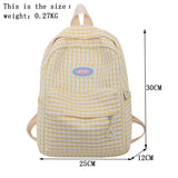 Small Plaid Girl College School Bag Casual New Simple Women Backpack Striped Book Packbags for Teenage Travel Rucksack