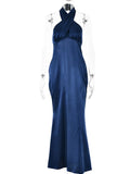 Elegant Backless Lace Up Maxi Dress For Women Satin Slim Fit Female Vesidos Elegant Party Club Evening Dress Spring