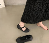 Women Flat Shoes Fashion Shallow Elastic Band Ladies Round Toe Shoes Soft Sole Flat Heel Dress Ballet Shoes