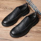 Luxury Mens Brogue Shoes Men Suit Shoes Casual Formal Business leather Shoes Men Black Wedding Shoes Italian Dress banquet Shoes