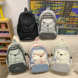 Spring New Style Nylon Solid Backpacks Large Capacity Simple Casual High Quality Schoolbags Back To School Season