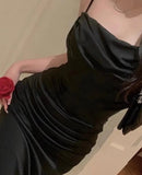 Summer Fashion Spaghetti Straps Mermaid Dress Women Elegant Sexy Bodycon Runway Party Vestidos Female Fashion Solid Korean Robe