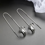 Silver Plated Earrings Long Tassel Ear Line For Female Simple Personality Ear Clips Shiny Jewelry Gift 925 Stamp