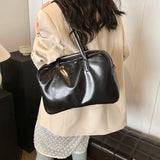 Korean Fashion Casual Women Simple Solid Color Soft PU Leather Designer Shoulder Bag Female Handbags and Purses