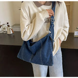 Denim Messenger Bag for Women Fashion Shoulder Bags Chic Hobo Bag Casual Crossbody Bag Outdoor Travel Tote Bag Women's Bag