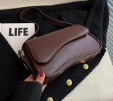 Vintage Small PU Leather Flap Underarm Bags for Women Spring Female Crossbody Bag Armpit Handbags and Purses