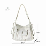 Y2k Soft Simplicity Versatile Large Capacity Tote Bags Star Classic Shoulder Bags Punk Goth Casual Crossbody New Travel Backpack