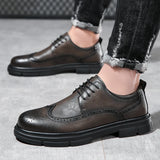 Luxury Mens Brogue Shoes Men Suit Shoes Casual Formal Business leather Shoes Men Black Wedding Shoes Italian Dress banquet Shoes