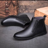 Hot Selling Men's Genuine Leather Boots Europe America Simple Ankle Boots New Winter Men's Business Boots Warm Plush Style