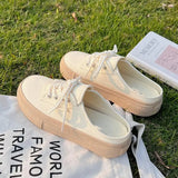 Mules Shoes Outside Off White Women's Slippers and Ladies Sandals with Strap Thick Sports Cotton Platform Slides Summer B F
