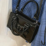 Sweet Womens Handbag Small Cute Bow Vintage Red Fashion Elegant Aesthetic Shoulder Bag Solid Color Y2k Female Crossbody Bag