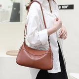 New Fashionable Message Daily Casual Tote Women Geniune Leather Shoulder Bags Big Pocket Adjustable Strap High Capacity