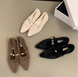 New Temperament Pointed Hair Shoes A Word Diamond Suede Shoes Autumn and Winter Lazy Warm Cotton Shoes Women