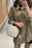 Genuine Leather Women's Bag Versatile Cowhide Small Square Bag Casual Simple Handbag Single Shoulder Crossbody Bag