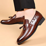 Style Dress Shoes for Men Brand New Business Casual Shoes Slip on Leather Shoes Plus Size for Men Wedding Party Shoes