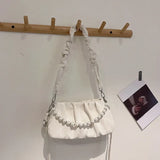 Pure Color Beauty Summer New Pleated Cloud Sleeve Bag High-end Light Luxury Women's Crossbody Bag