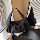 Nylon Large Capacity High Quality Shoulder Bag Solid Color Zipper Simple Casual Handbag Soft Versatile Commuting Tote Bag