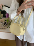 Solid Color Pu Leather Women's Shoulder Bag Fashion Cute Ladies Small Clutch Purse Handbags Simple Female Crossbody Bags Tote