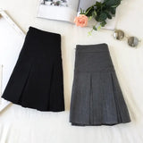 Fashion A Line Women Pleated Skirt High Waist Zipper Grey Student Mini Skirt JK Summer New Black Ladies Suit Skirt