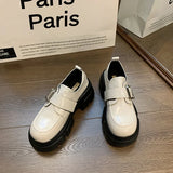 Flat Black Shoes For Women Oxfords Clogs Platform Autumn White Sneakers Round Toe Loafers With Fur Shallow Mouth Female Footwear