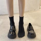Platform Ladies Pumps Moccasins Kawaii Loafers Women's Shoes Cute Black on Offer Korean Style Comfortable and Elegant