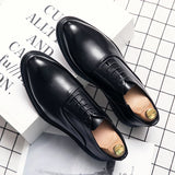 Fashion Business Formal Leather Shoes Men Summer Low-top Solid Wedding Shoes Black Oxford Pointed Office Shoes Plus Size 46