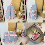 Harajuku New High School Girls Backpack Shoulder Bags Multi Pockets Waterproof School Bag Teenage Girls Kawaii Backpack