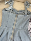 Summer Korean Fashion Sexy Gyaru Spaghetti Strap Y2k Midi Denim Dress Women 2023 Jean Frocks Party One-Piece Chic High Street