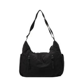 Summer Women Solid Color Shoulder Bag Fashion Lightweight Versatile Travel Crossbody Bag Commuter Nylon Large Capacity Hobo Bag