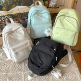 Small High Quality Waterproof Solid Color Nylon Women Backpack Casual Travel Rucksack School Bags for Teenage Girl Boys New